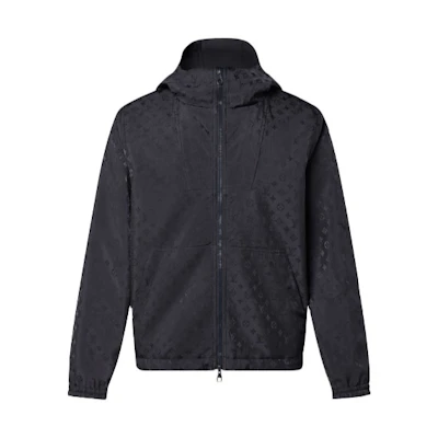 Louis Vuitton Black Logo Windproof Hooded Jacket 1A9A10