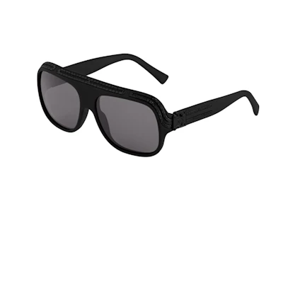 LOUIS VUITTON Black Metal Aviator Sunglasses for Men with Brand Logo. Z2708E