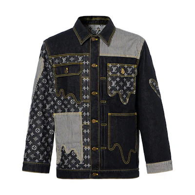 LOUIS VUITTON Black Monogram Patchwork Denim Jacket. 1A9K64