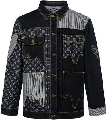 路易威登 黑色字母拼接丹寧外套 1A9K64 Order 路易威登 黑色字母拼接丹寧外套 1A9K64
