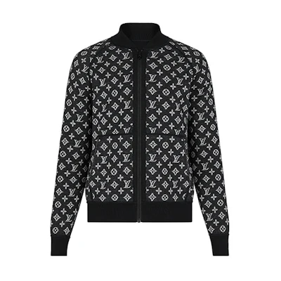 Louis Vuitton Black Monogram Print Bomber Jacket 1A8HCS