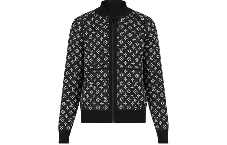 Order Louis Vuitton Jaket Bomber Cetakan Monogram Hitam 1A8HCS