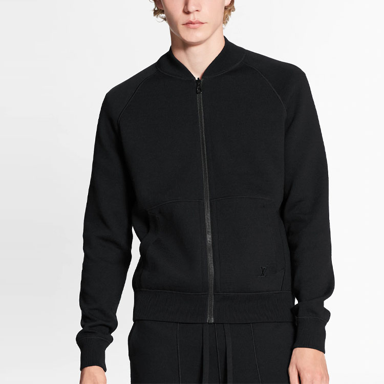 Shop Louis Vuitton Jaket Bomber Cetakan Monogram Hitam 1A8HCS