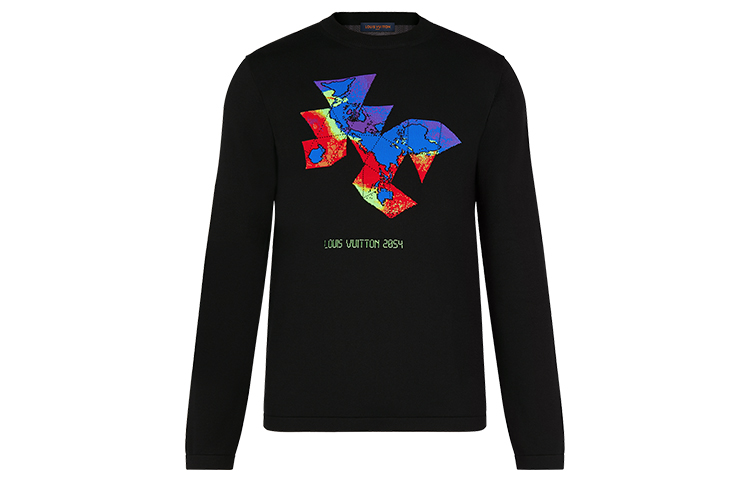 LOUIS VUITTON Black Monogram Pullover Long Sleeve Shirt 1A8HMM