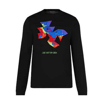 LOUIS VUITTON Black Monogram Pullover Long Sleeve Shirt 1A8HMM