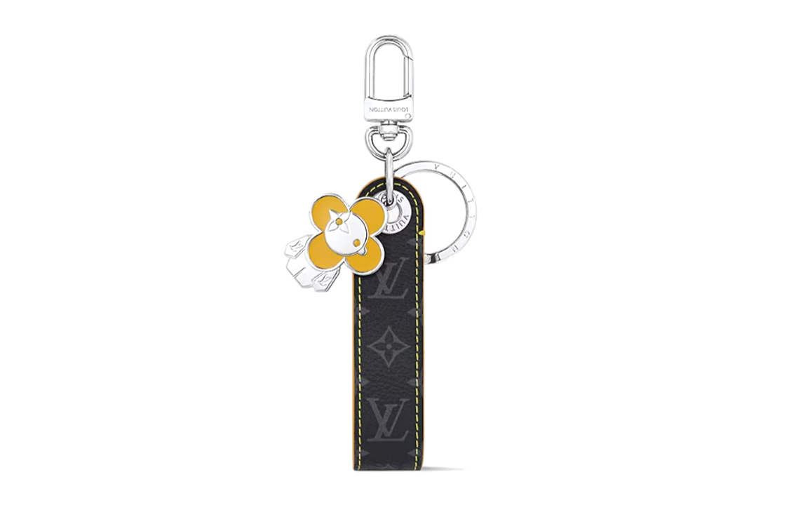 Order LOUIS VUITTON Black Petal Keychain Unisex Couples Accessory. M01469