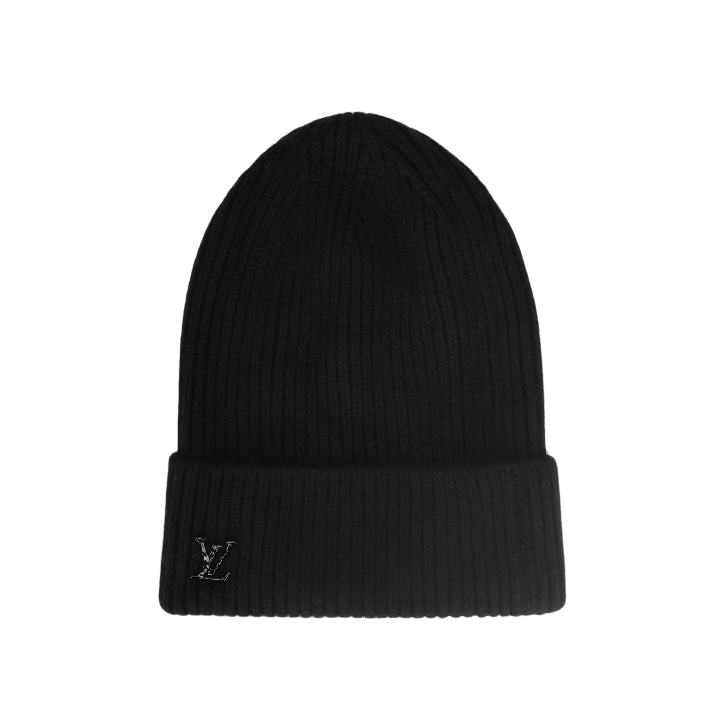 LOUIS VUITTON Black Pure Cashmere Knit Beanie. MP3246
