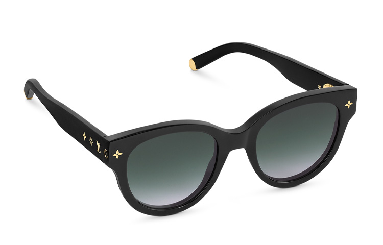 LOUIS VUITTON Black Round Sunglasses Unisex Couple Design Z1526E