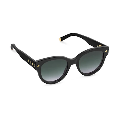 LOUIS VUITTON Black Round Sunglasses Unisex Couple Design Z1526E