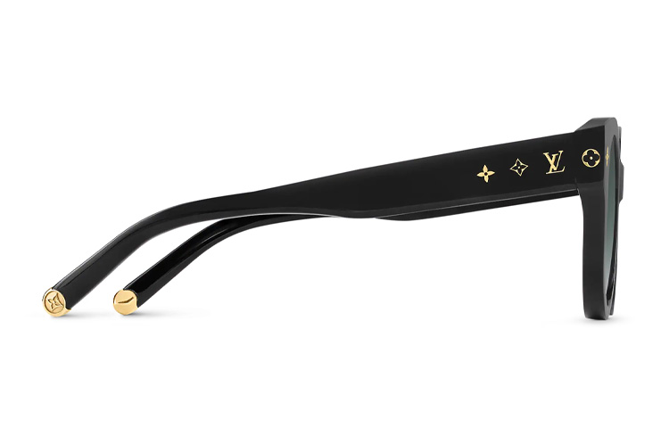 LOUIS VUITTON Black Round Sunglasses Unisex Couple Design Z1526E 圖 4