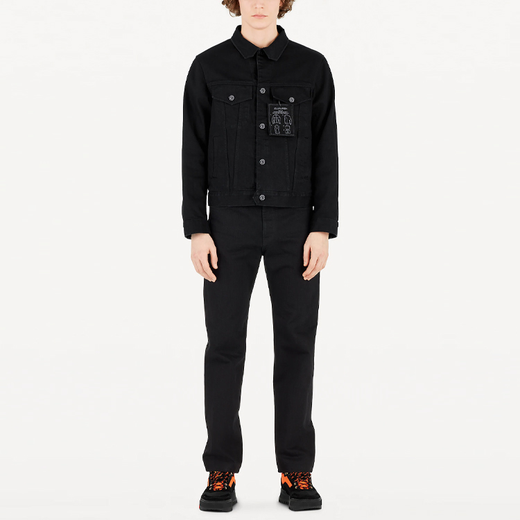 LOUIS VUITTON Black Solid Front Design Collar Jacket 1A5CHW 圖 3