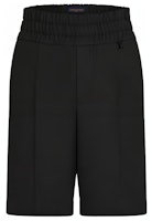 LOUIS VUITTON Black Solid Straight-Leg Elastic Waist Shorts 1A8PEI LOUIS VUITTON Black Solid Straight-Leg Elastic Waist Shorts 1A8PEI