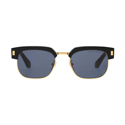 LOUIS VUITTON Black Square Sunglasses for Men with Metal Acetate Frame. Z2592U