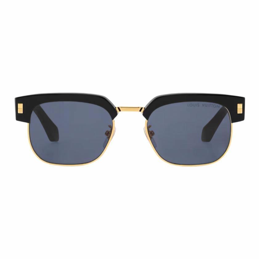 LOUIS VUITTON Black Square Sunglasses for Men with Metal Acetate Frame. Z2592U 圖 2