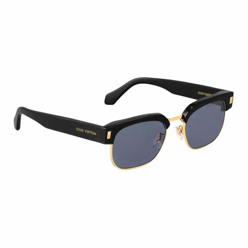 LOUIS VUITTON Black Square Sunglasses for Men with Metal Acetate Frame. Z2592U 圖 3