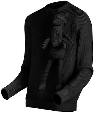 LOUIS VUITTON Suéter Negro de Punto con Oso de Peluche de Manga Larga 1A99JM Shop LOUIS VUITTON Suéter Negro de Punto con Oso de Peluche de Manga Larga 1A99JM