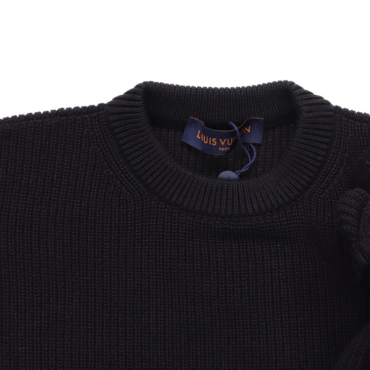 Details for LOUIS VUITTON Suéter Negro de Punto con Oso de Peluche de Manga Larga 1A99JM