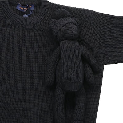 LOUIS VUITTON Suéter Negro de Punto con Oso de Peluche de Manga Larga 1A99JM Cheap LOUIS VUITTON Suéter Negro de Punto con Oso de Peluche de Manga Larga 1A99JM