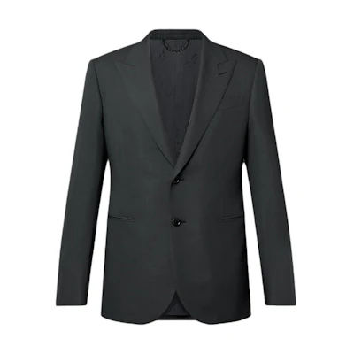 Louis Vuitton Black V-Neck Long Sleeve Button-Up Jacket 1AFJPA