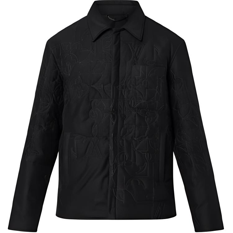 Louis Vuitton Black Zipper Jacket with Solid Logo Design 1AAU6N