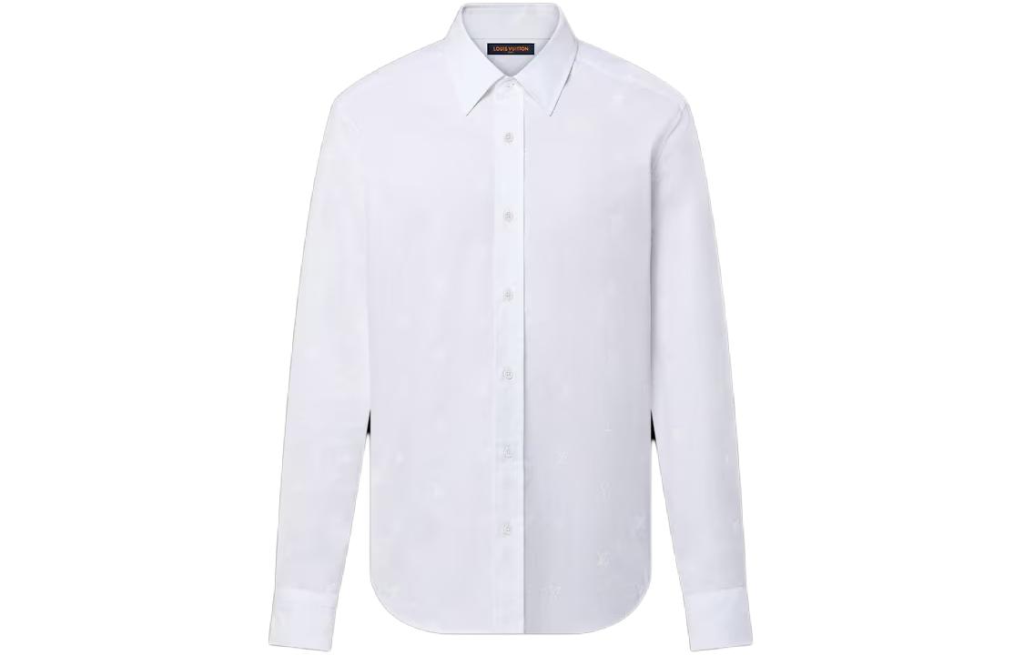 LOUIS VUITTON Blason Printed White Long-Sleeve Button-Up Shirt for Men. 1AFREY 圖 2