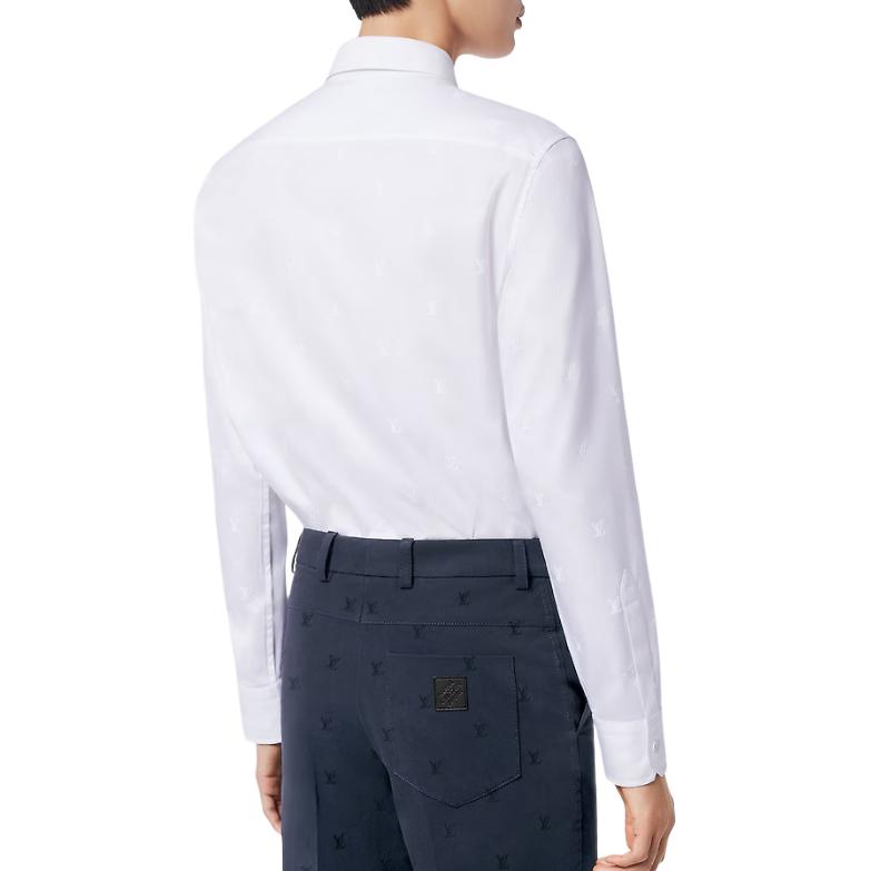 LOUIS VUITTON Blason Printed White Long-Sleeve Button-Up Shirt for Men. 1AFREY 圖 4
