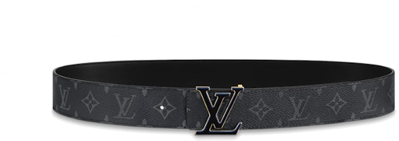 LOUIS VUITTON Blue/Black Monogram Buckle Leather Belt 4cm Wide m0341u LOUIS VUITTON Blue/Black Monogram Buckle Leather Belt 4cm Wide m0341u