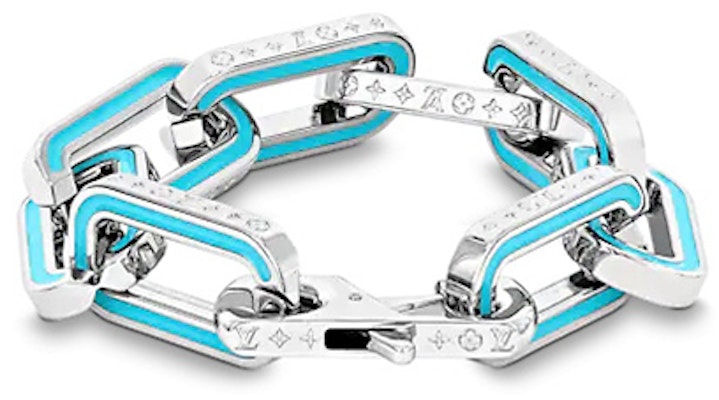 LOUIS VUITTON Gelang Biru Rantai Logo Motif Unisex Edisi Pasangan M80195 Lookbook LOUIS VUITTON Gelang Biru Rantai Logo Motif Unisex Edisi Pasangan M80195