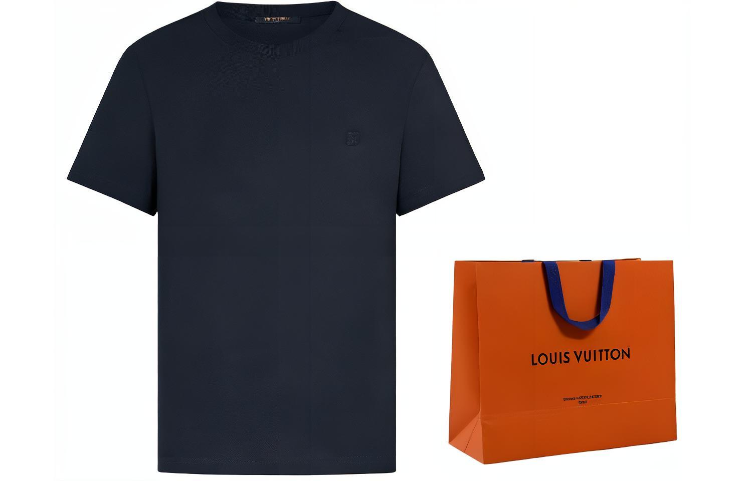 Louis Vuitton Blue Embroidered Logo Crewneck Relaxed Fit T-Shirt. 1A1SAZ 圖 8