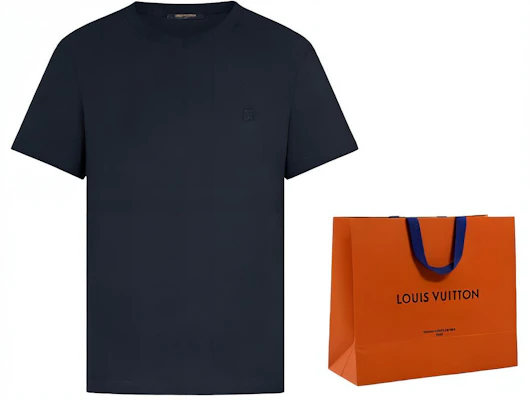 Louis Vuitton Blue Embroidered Logo Crewneck Relaxed Fit T-Shirt. 1A1SAZ Cheap Louis Vuitton Blue Embroidered Logo Crewneck Relaxed Fit T-Shirt. 1A1SAZ