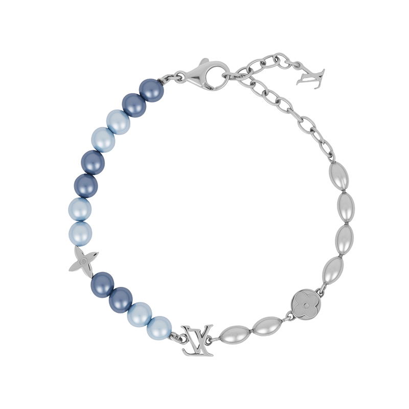 Louis Vuitton Blue Glass & Metal Bead Bracelet Unisex Couple Design. M1305A 圖 2