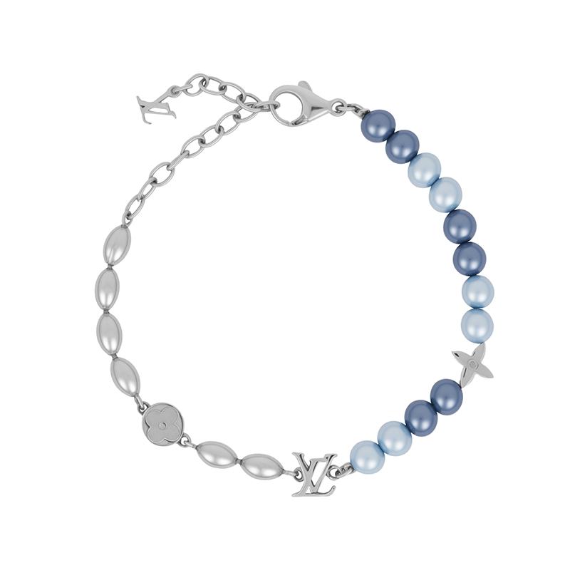 Louis Vuitton Blue Glass & Metal Bead Bracelet Unisex Couple Design. M1305A 圖 3