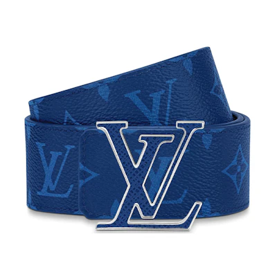 Louis Vuitton Blue Leather Canvas Double-sided Belt 4cm Wide M0159