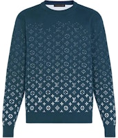LOUIS VUITTON Blue Logo Jacquard Gradient Crewneck Sweater 1A9GIM LOUIS VUITTON Blue Logo Jacquard Gradient Crewneck Sweater 1A9GIM