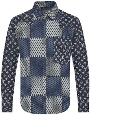 Camisa de Manga Larga con Botones y Parche Logo Azul LOUIS VUITTON 1A7X96 Order Camisa de Manga Larga con Botones y Parche Logo Azul LOUIS VUITTON 1A7X96