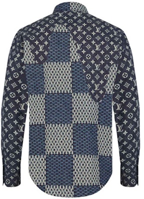 Camisa de Manga Larga con Botones y Parche Logo Azul LOUIS VUITTON 1A7X96 Lookbook Camisa de Manga Larga con Botones y Parche Logo Azul LOUIS VUITTON 1A7X96