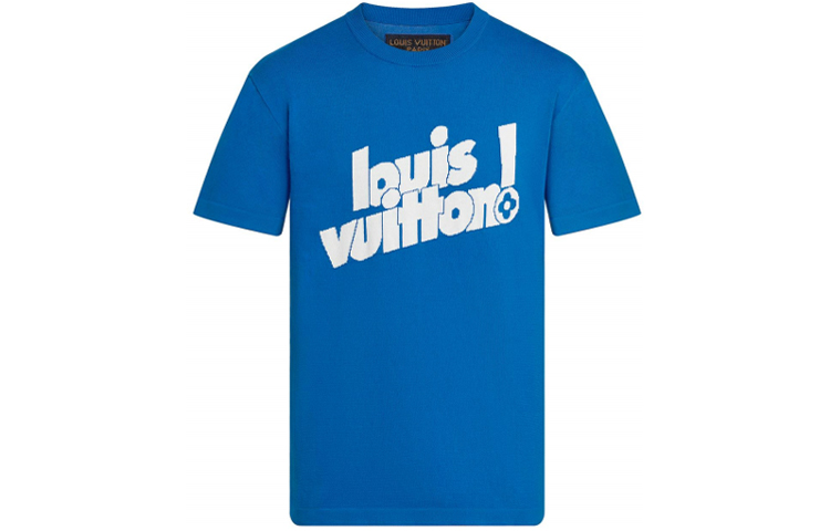 Order Camiseta Louis Vuitton Azul con Estampado de Logo y Cuello Redondo. 1A971C