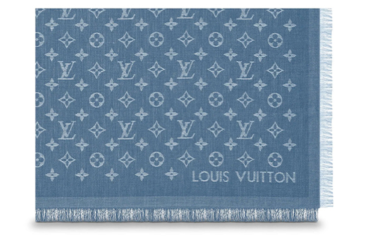 LOUIS VUITTON Blue Monogram Jacquard Scarf M71618 圖 5