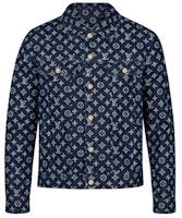 LOUIS VUITTON Blue Monogram Logo Denim Jacket for Men 1A46VA LOUIS VUITTON Blue Monogram Logo Denim Jacket for Men 1A46VA