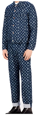 Jaket Denim Lelaki LOUIS VUITTON Logo Monogram Biru 1A46VA Shop Jaket Denim Lelaki LOUIS VUITTON Logo Monogram Biru 1A46VA