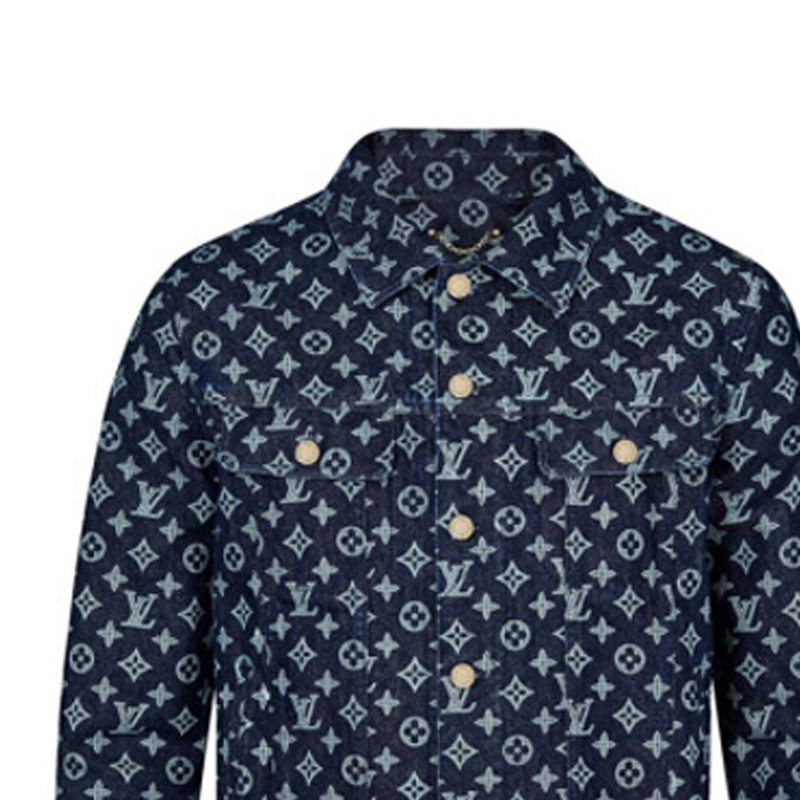 Details for Jaket Denim Lelaki LOUIS VUITTON Logo Monogram Biru 1A46VA
