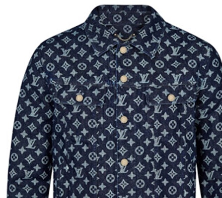 Jaket Denim Lelaki LOUIS VUITTON Logo Monogram Biru 1A46VA Details for Jaket Denim Lelaki LOUIS VUITTON Logo Monogram Biru 1A46VA