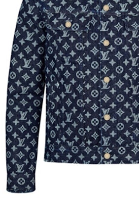 Jaket Denim Lelaki LOUIS VUITTON Logo Monogram Biru 1A46VA Sizing Jaket Denim Lelaki LOUIS VUITTON Logo Monogram Biru 1A46VA