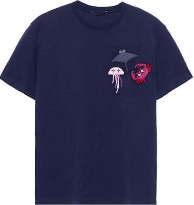 路易威登藍色短袖珠飾動物圖案T恤 1A8R2I Buy 路易威登藍色短袖珠飾動物圖案T恤 1A8R2I