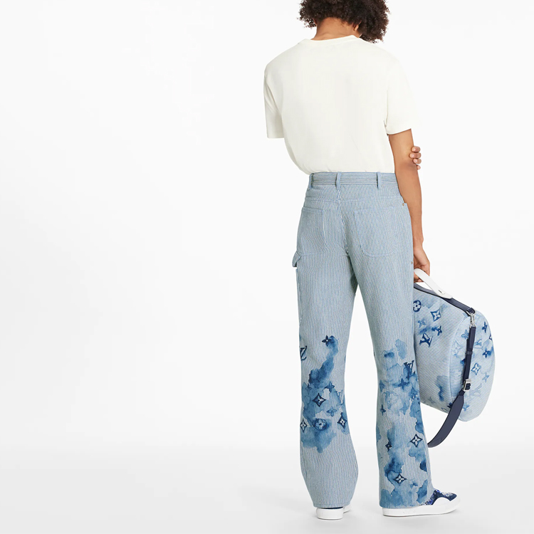 Louis Vuitton Blue Striped Print Denim Jeans 1A8QYN 圖 4