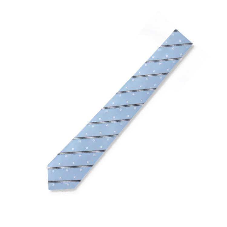 LOUIS VUITTON Blue Striped Silk Tie Unisex Couples Design. M94791 圖 3