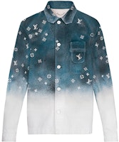 LOUIS VUITTON Blue White Gradient Starry Denim Workwear Unisex Shirt 1A5VYQ LOUIS VUITTON Blue White Gradient Starry Denim Workwear Unisex Shirt 1A5VYQ