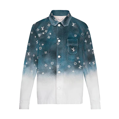LOUIS VUITTON Blue White Gradient Starry Denim Workwear Unisex Shirt 1A5VYQ