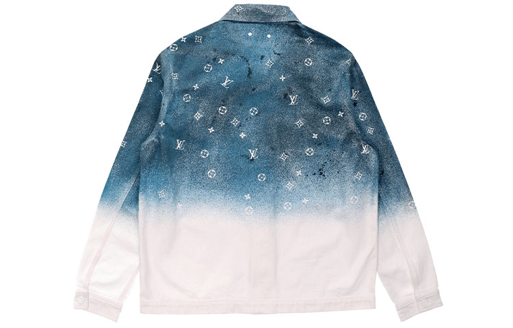 Lookbook 루이비통 블루 화이트 그라데이션 스타리 데님 워크웨어 유니섹스 셔츠 1A5VYQ