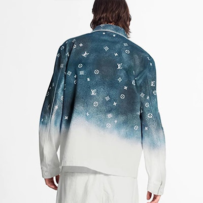 Camisa Unisex Louis Vuitton Azul Blanco Gradiente Denim Estrellado. 1A5VYQ Sizing Camisa Unisex Louis Vuitton Azul Blanco Gradiente Denim Estrellado. 1A5VYQ